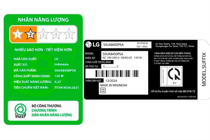 Smart Tivi LG AI 4K 50 inch 50UA8450PSA